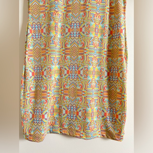 LulaRoe Womens Shirt Dress Small Geo Multi Fitted Boho Tribal Stretchy Summer - Picture 10 of 17